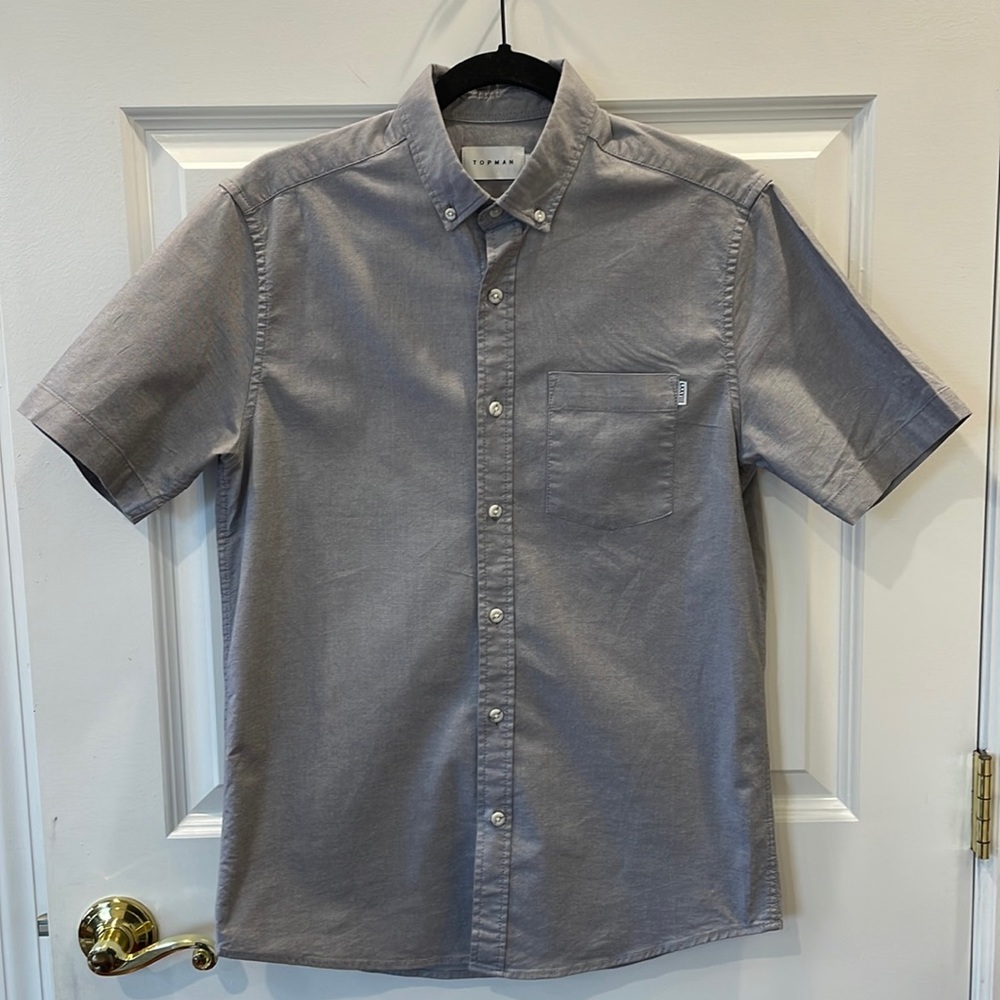 Topman Men’s Collared Button Down Short Sleeve Shirt S